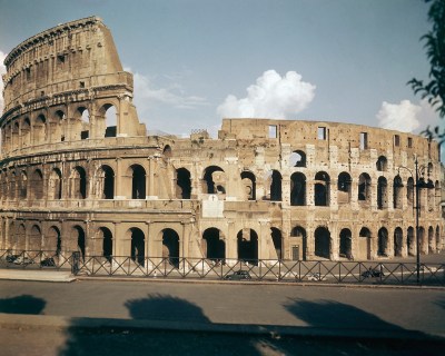 Pictured here is an exterior view of the Colosseum in Rome, Italy, April 1957. (AP Photo)