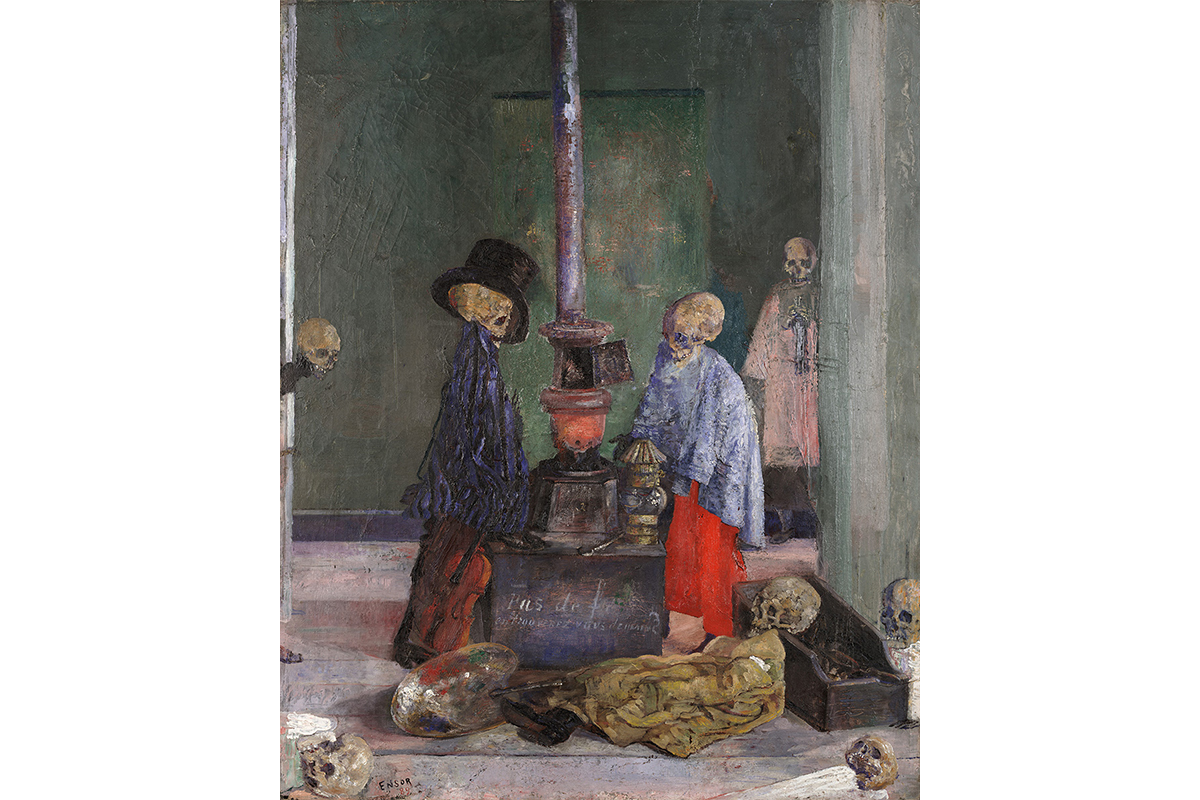 James Ensor, <em>Skeletons Warming Themselves, 1889