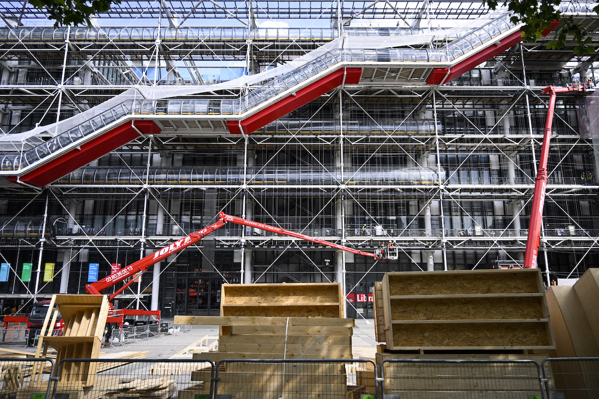 Technical work and renovations at the Centre Georges Pompidou in Paris, 2024.